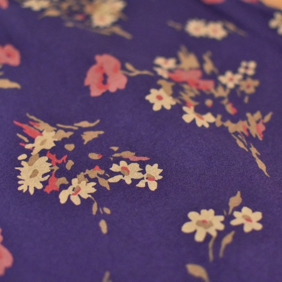 Chaps Purple Floral Ruffle Tank Top - Picture 4 of 7